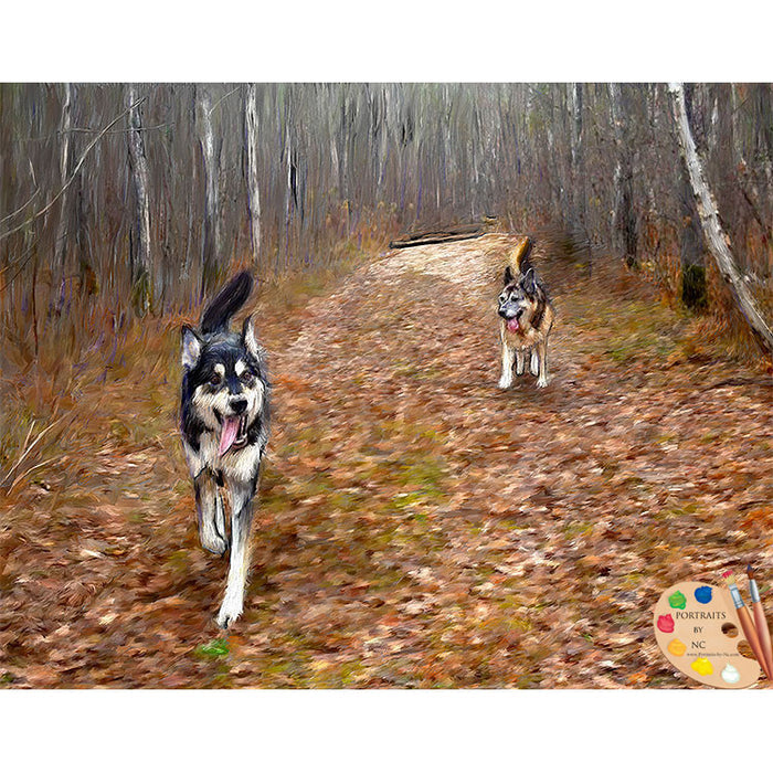 German Shepherds in Forest Portrait 397
