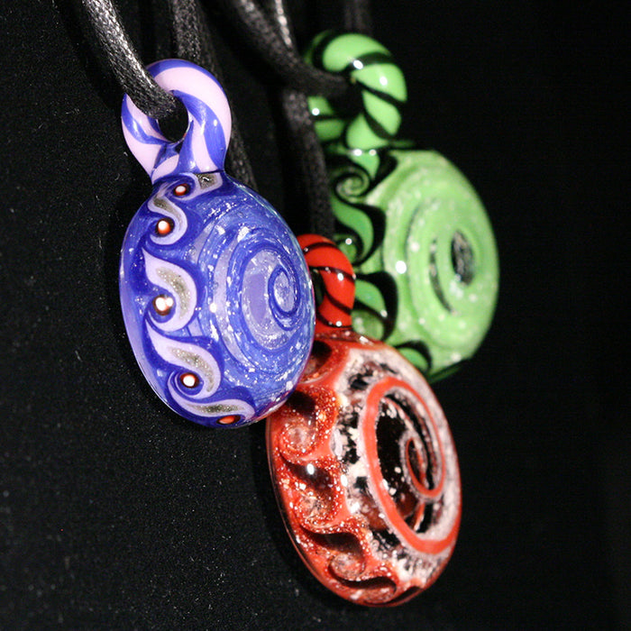 pinwheel pendant with cremation ash