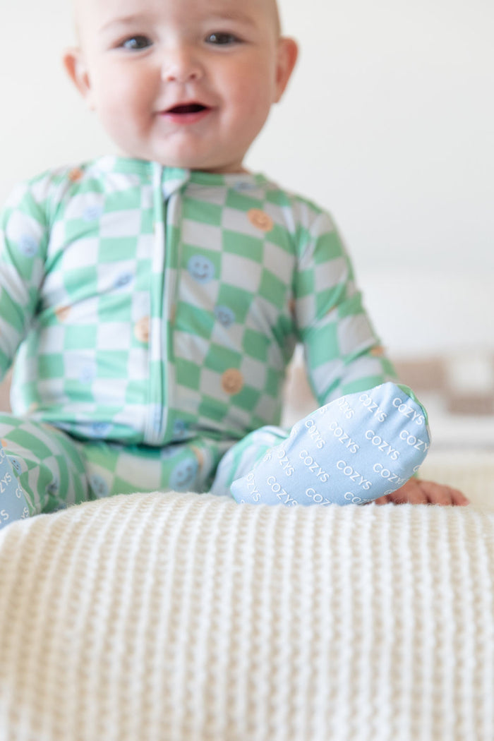GREEN HAPPY CHECKER | FOOTIE ONE PIECE