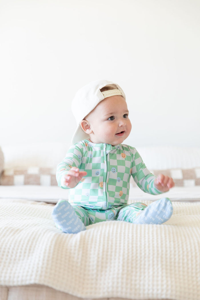 GREEN HAPPY CHECKER | FOOTIE ONE PIECE