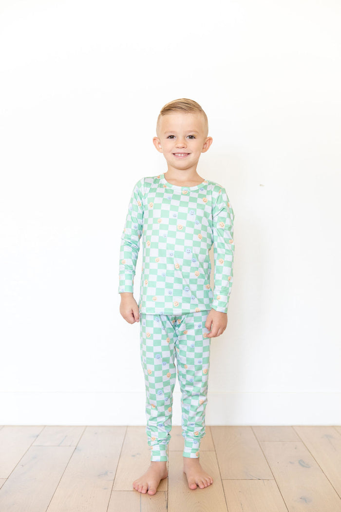 GREEN HAPPY CHECKER | LONG SLEEVE