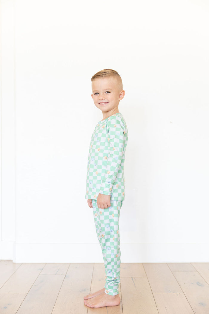 GREEN HAPPY CHECKER | LONG SLEEVE