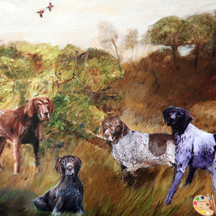 Group Dog Portrait Hunting Dogs 355