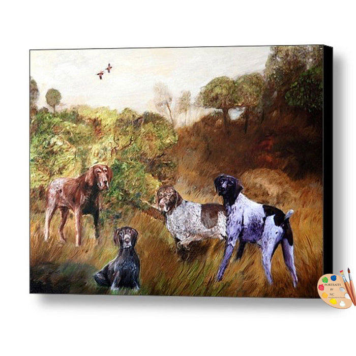 Group Dog Print Hunting Dogs 355