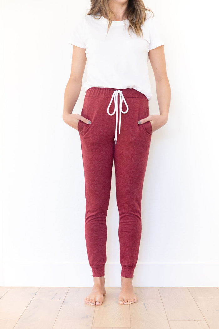 HEATHERED WINE | WOMENS JOGGERS