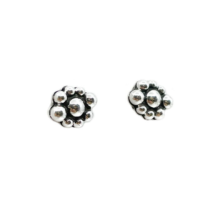 Heavy Gauge Mini Beaded Stud Earrings by Raymond Coriz