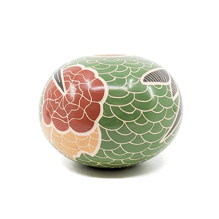 Hummingbirds & Blossoms Pot - Green