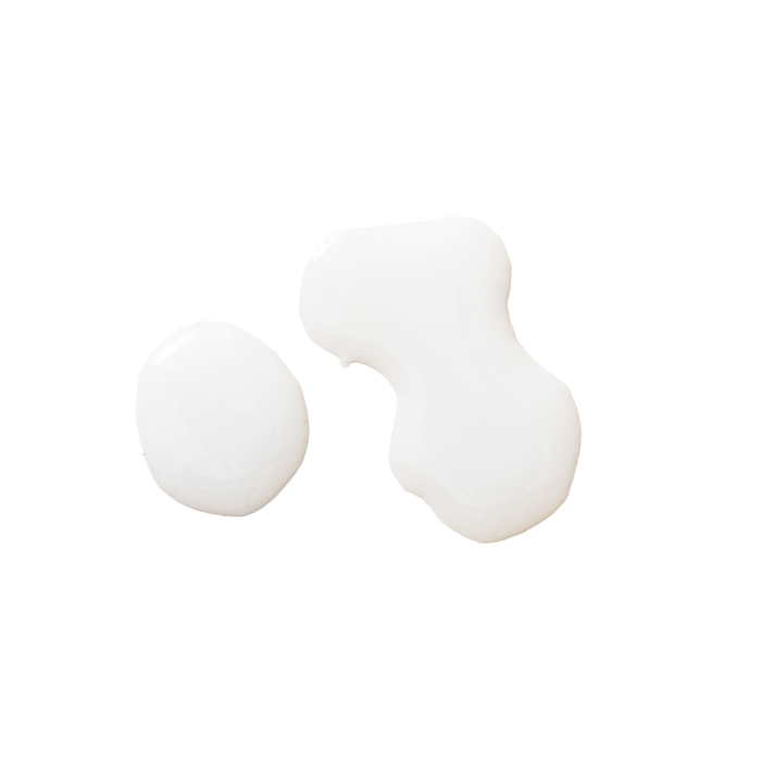 Against a white backdrop lie two blobs of translucent gel featuring the Tree To Tub Hydrating Milky Rice Toner for Dry & Dehydrated Skin, infused with hydrating toner and niacinamide. One blob is larger and irregularly shaped while the other is smaller and oval.