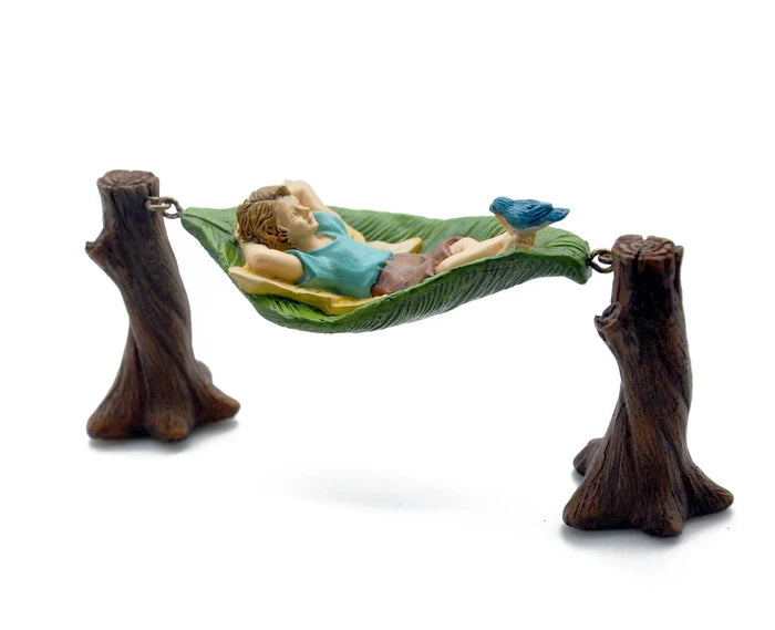 Just Chillin Hammock Fairy - Miniature Fairy Garden Accessory