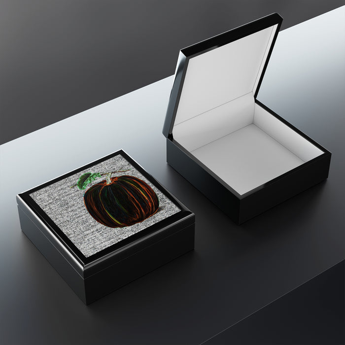 Keepsake/Jewelry Box - Magical Pumpkin - Lacquer Wood Box  interior