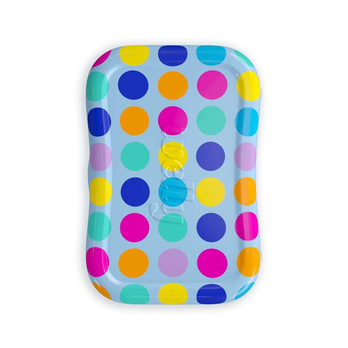 Splash into summer with a vibrant pool float designed like a rectangular pad with rounded edges. It showcases large polka dots on light blue, as lively as the Welly Kids First Aid Kit filled with flexible fabric bandages for peace of mind.
