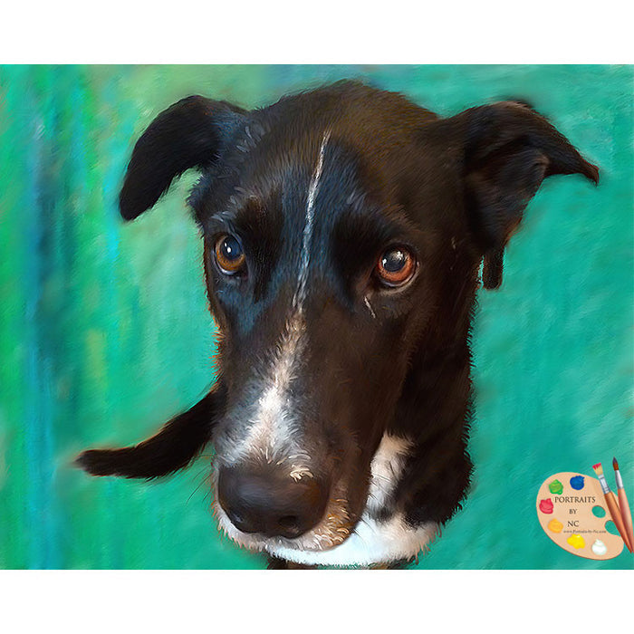 Labrador Painting with Green Background