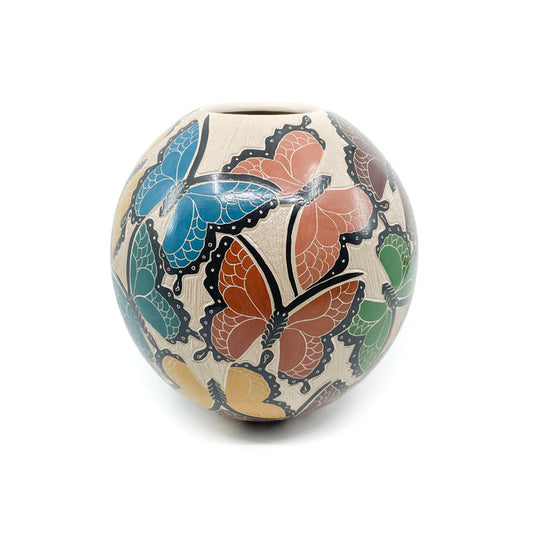 Large Multicolor Butterfly Pot