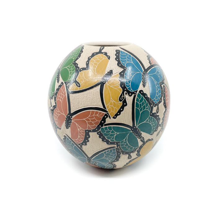 Large Multicolor Butterfly Pot