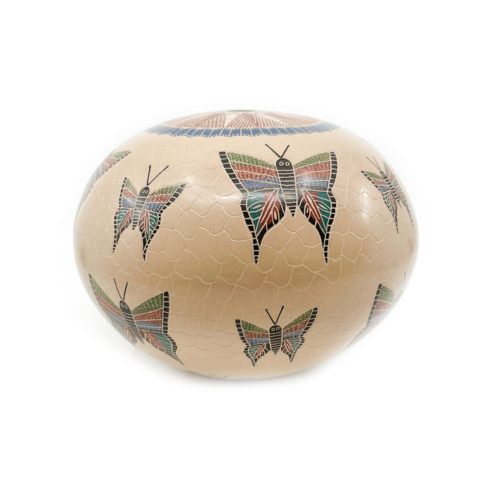 Large Round Butterfly Seed Pot with Star Opening