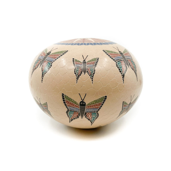 Large Round Butterfly Seed Pot with Star Opening
