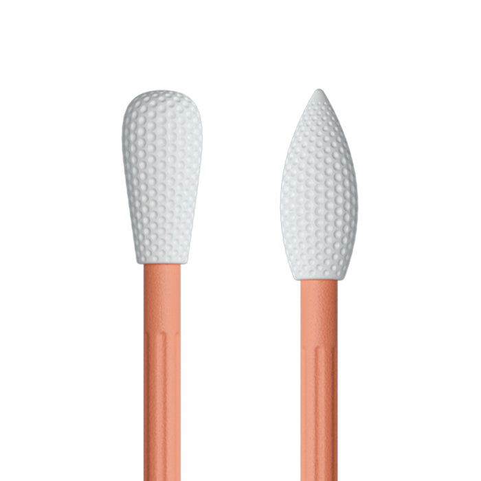 LastObjects LastSwab Beauty offers two eco-friendly silicone ear cleaning swabs with orange handles: One has a rounded tip with bumps, the other a pointed and textured tip. Theyre perfect reusable cotton swabs for gentle care.