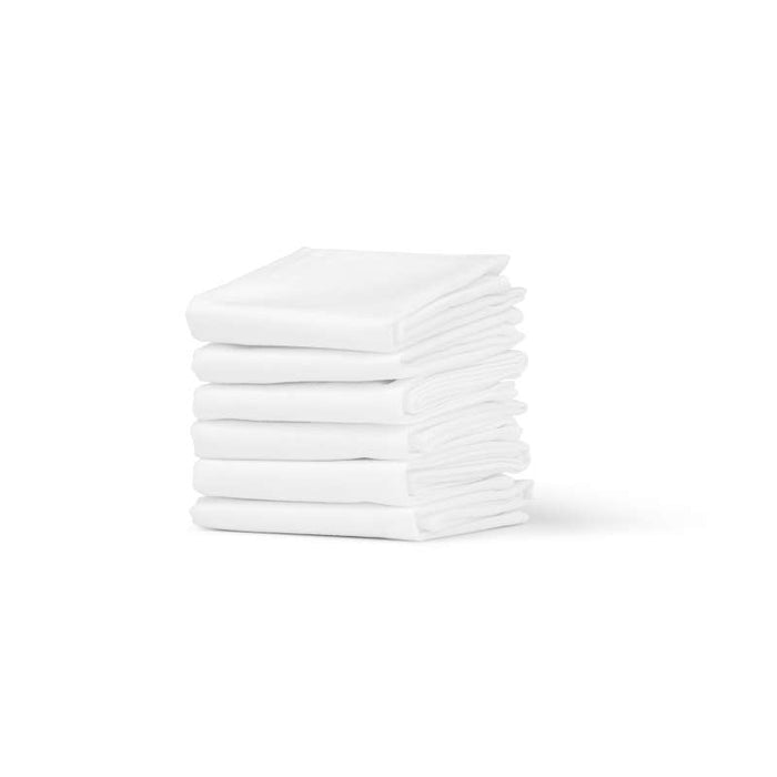 A neatly stacked pile of five white LastTissue Refills by LastObject, crafted from recycled ocean-bound plastic, placed against a plain white background.