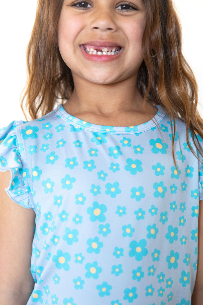LIGHT BLUE DAISY | RUFFLE SHORT SET