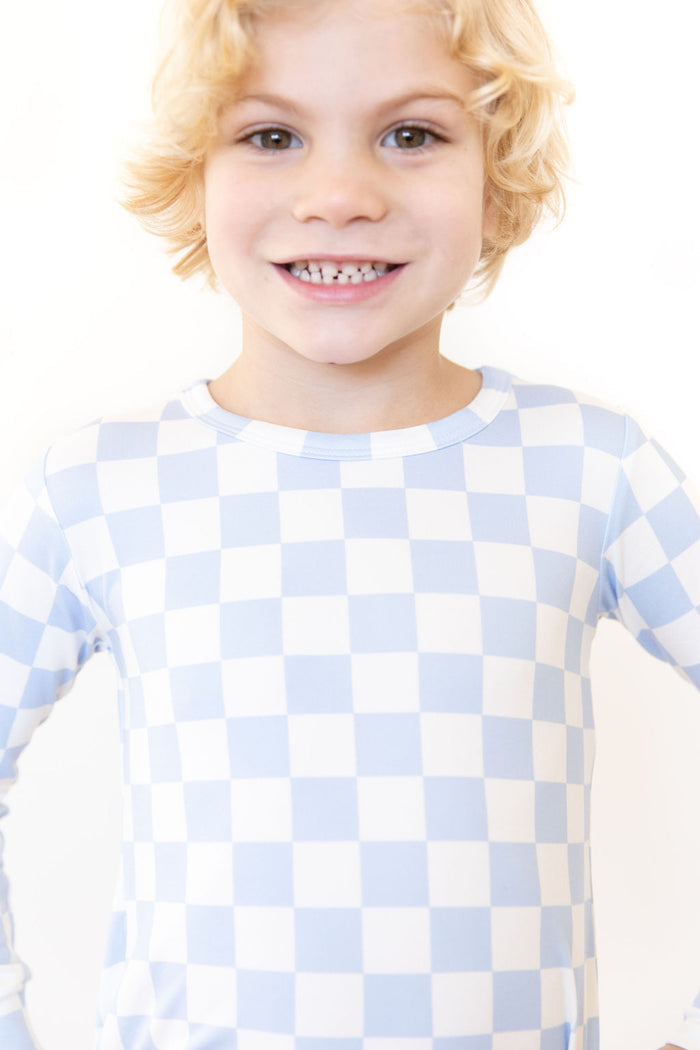 LIGHT BLUE + WHITE CHECKER | LONG SLEEVE