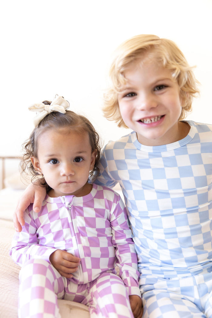 LIGHT BLUE + WHITE CHECKER | LONG SLEEVE