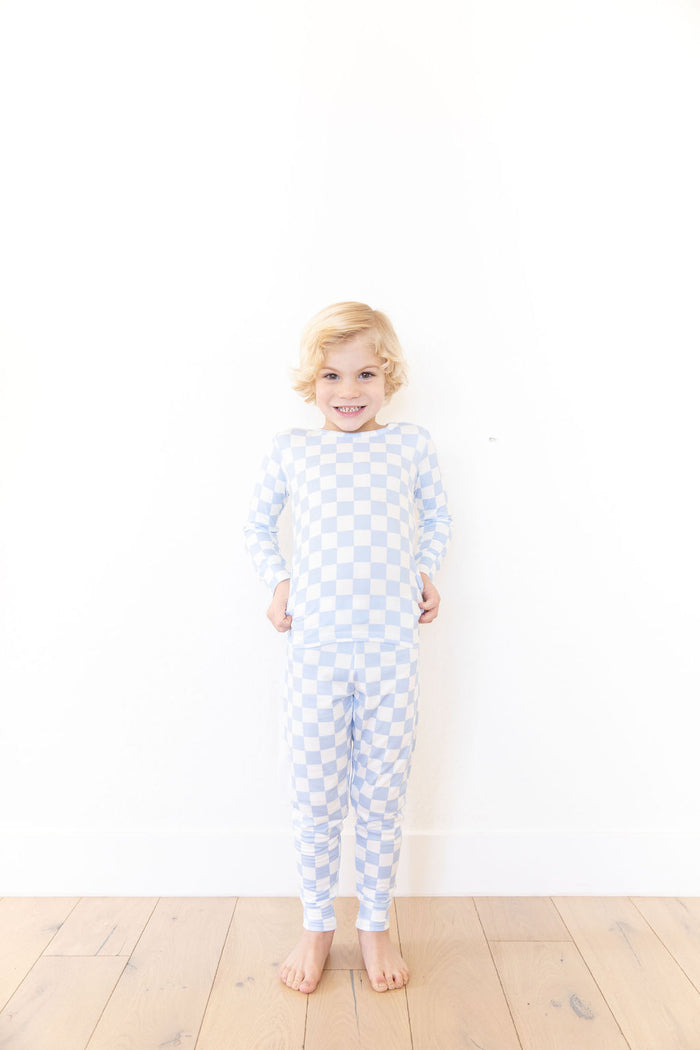 LIGHT BLUE + WHITE CHECKER | LONG SLEEVE