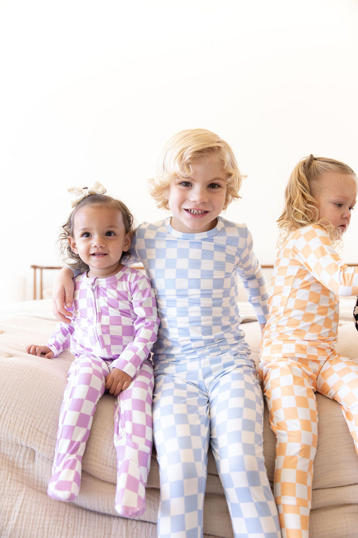 LIGHT BLUE + WHITE CHECKER | LONG SLEEVE