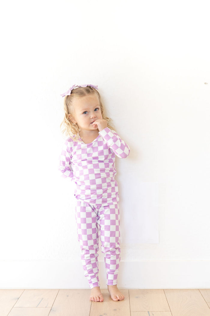 LIGHT PURPLE + WHITE CHECKER | LONG SLEEVE