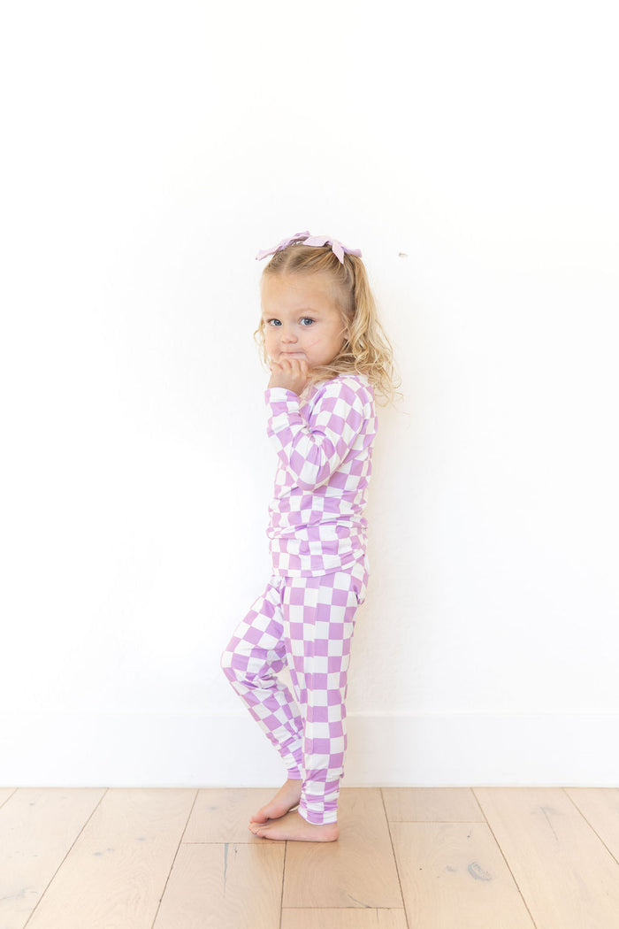 LIGHT PURPLE + WHITE CHECKER | LONG SLEEVE