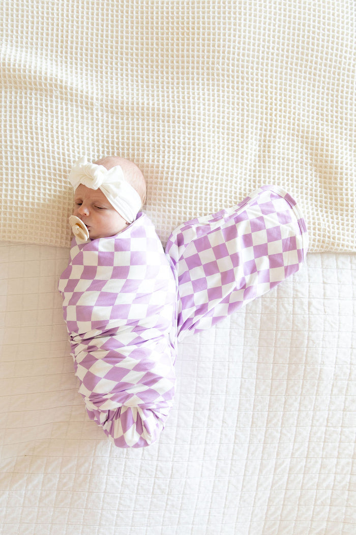 LIGHT PURPLE + WHITE CHECKER | SWADDLE
