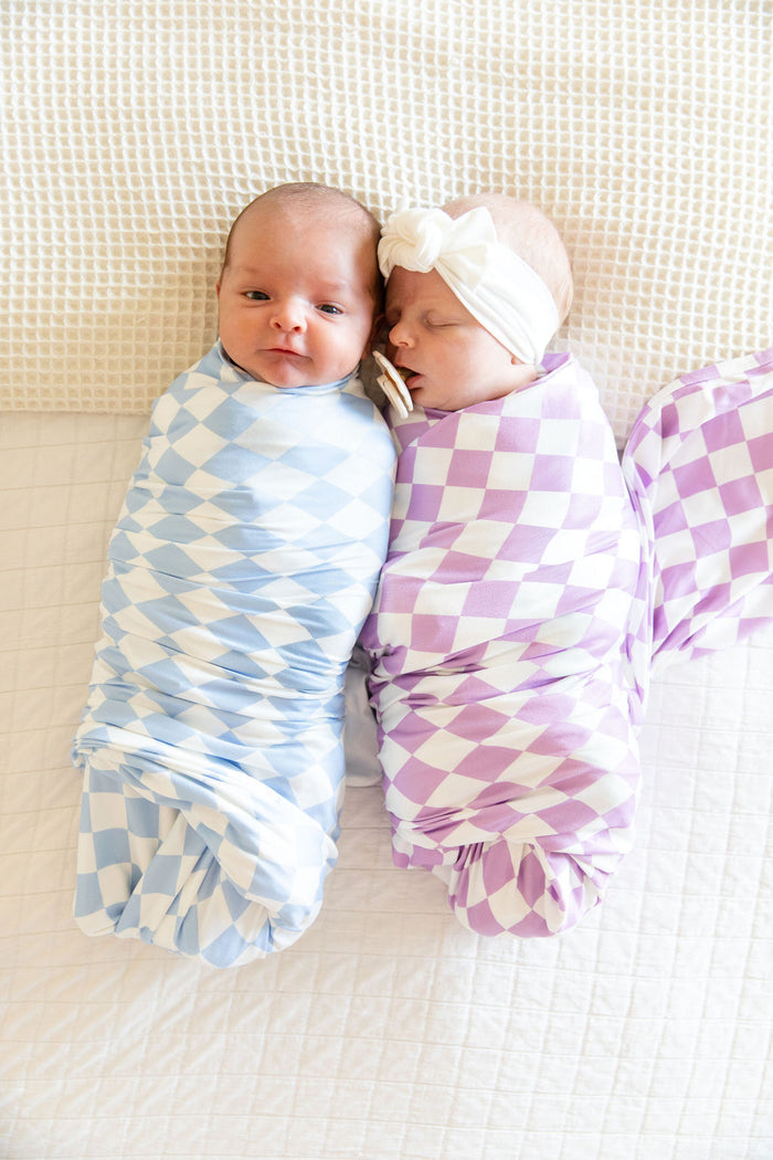 LIGHT PURPLE + WHITE CHECKER | SWADDLE
