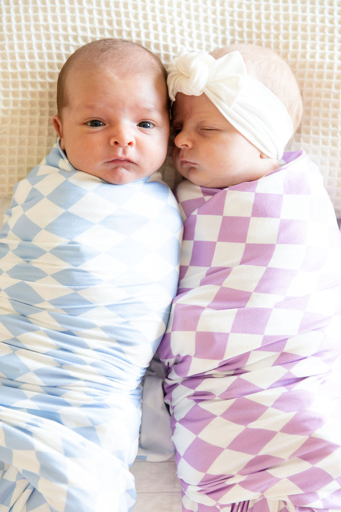 LIGHT PURPLE + WHITE CHECKER | SWADDLE