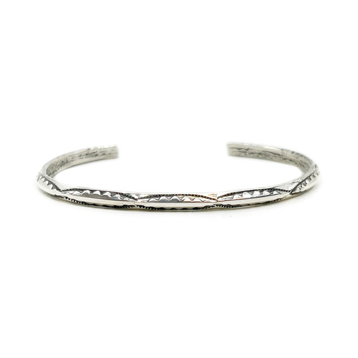 sterling silver hand stamped navajo cuff bracelet