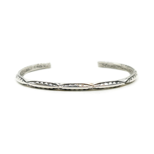 sterling silver hand stamped navajo cuff bracelet