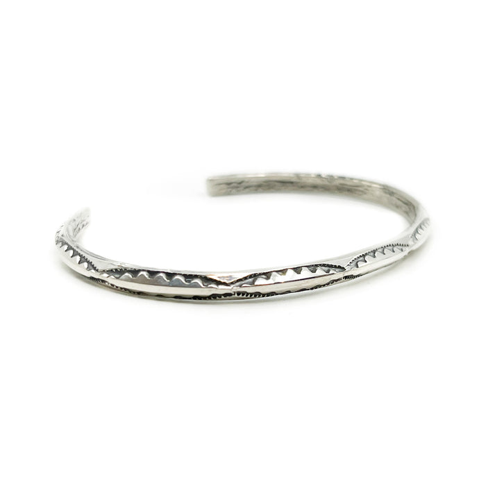 Light Weight Navajo Stamped Silver Wire Bracelet