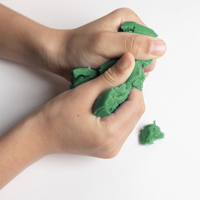 Hands engage with the Make Your Own Eco-Dough Set by eco-kids on a white background, inviting tactile exploration.