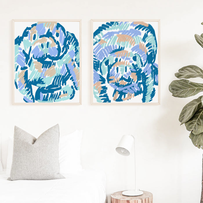 Mellow Manatees Diptych - Set of 2 - Jetty Home