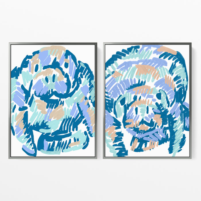 Mellow Manatees Diptych - Set of 2 - Jetty Home