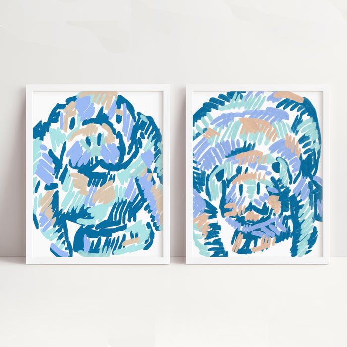 Mellow Manatees Diptych - Set of 2 - Jetty Home