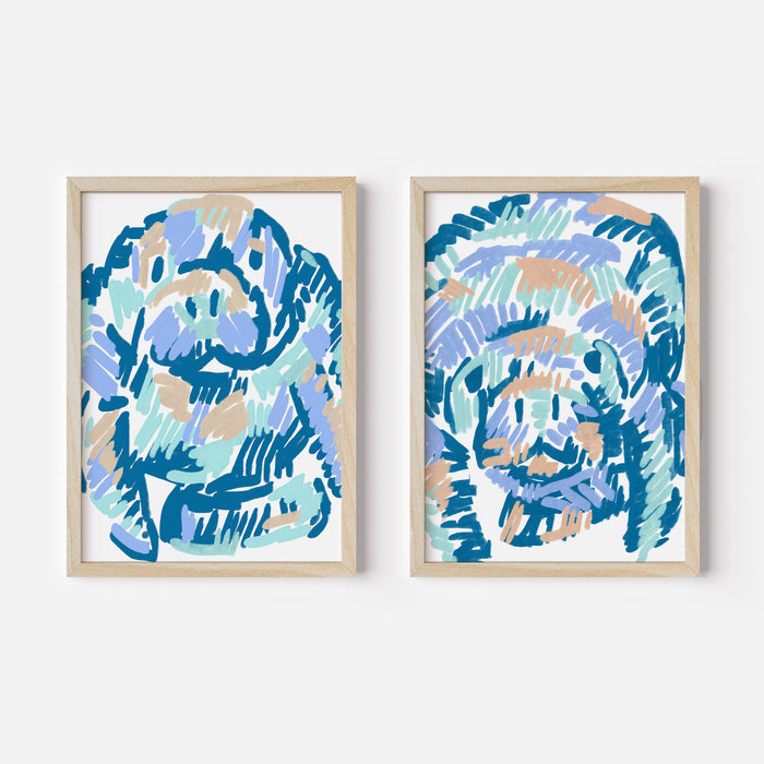 Mellow Manatees Diptych - Set of 2 - Jetty Home
