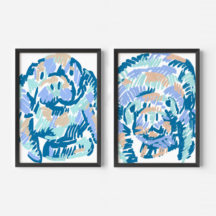 Mellow Manatees Diptych - Set of 2 - Jetty Home