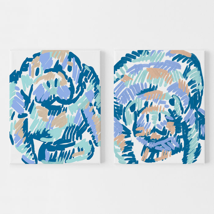 Mellow Manatees Diptych - Set of 2 - Jetty Home