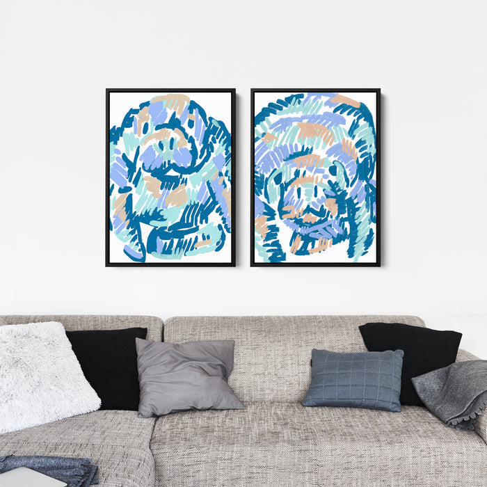 Mellow Manatees Diptych - Set of 2 - Jetty Home
