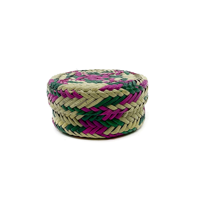 Mini Green and Pink Pine Needle Basket