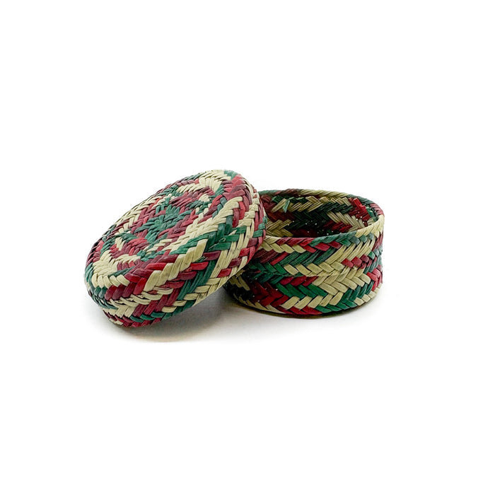 Mini Green and Red Pine Needle Basket