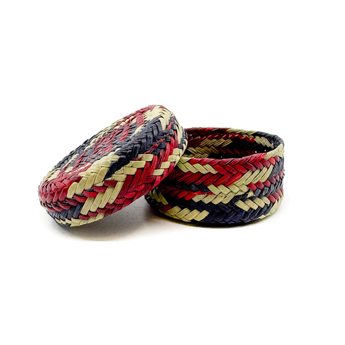 Mini Navy and Red Pine Needle Basket