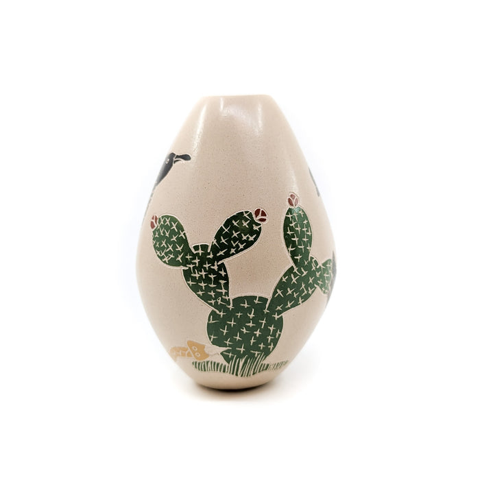 Mini Pot with Desert Scene and Yellow Snake