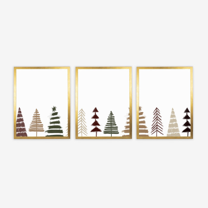 Minimalist Scandi Christmas Trees - Set of 3  - Art Prints or Canvases - Jetty Home