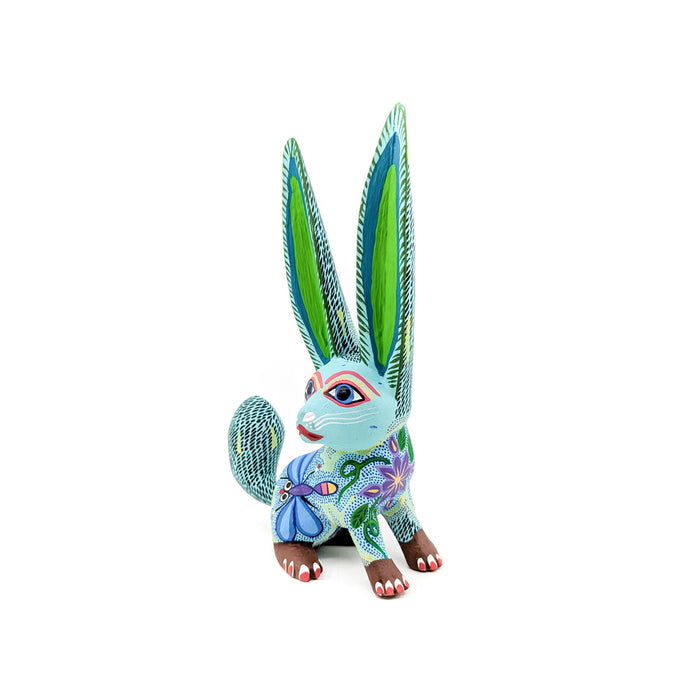 Mint Green Rabbit with Blue Dragonfly Detail