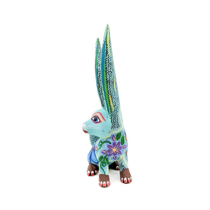 Mint Green Rabbit with Blue Dragonfly Detail